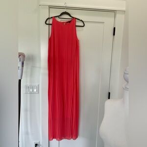 Felicity & Coco Orange Pleated Halter Maxi Dress